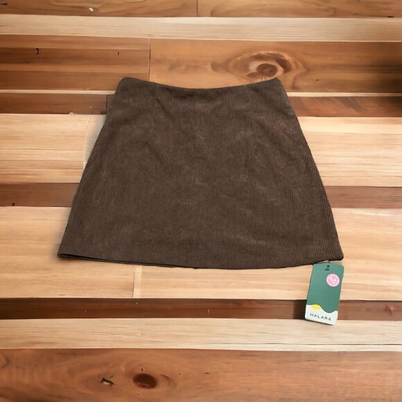 Halara High Waisted Corduroy Casual Skirt Sz Small Tan Invisible Zipper 2-in-1 A - Picture 5 of 10